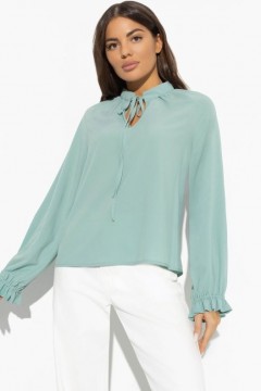 Блузка мятного цвета с завязками