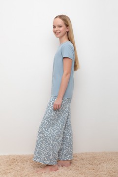 Пижама для девочек с футболкой КБ 2827/пыльно-синий,блики на воде пижама Cubby(фото2)