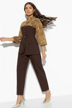 Костюм коричневый с брюками и блузкой Charutti(фото2)