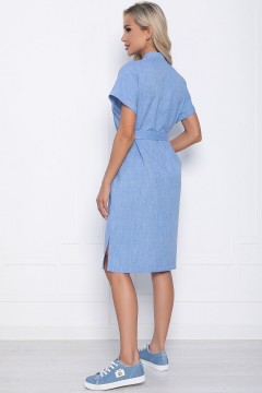Платье голубое с поясом LT collection(фото4)