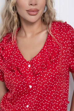 Блуза красная с оборками LT collection(фото3)