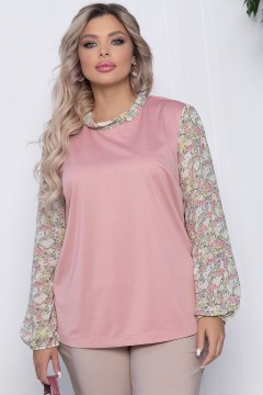 Блуза розовая с отделкой из шифона LT collection