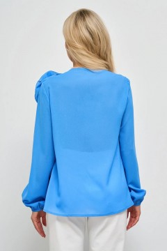 Блузка голубая с объёмным цветком Jetty(фото5)