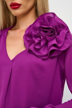 Блузка цвета сливы с объёмным цветком Jetty(фото3)