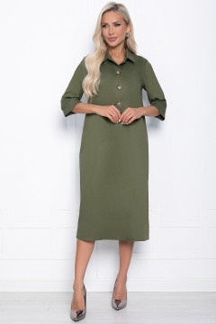 Платье-рубашка цвета хаки с поясом LT collection(фото3)