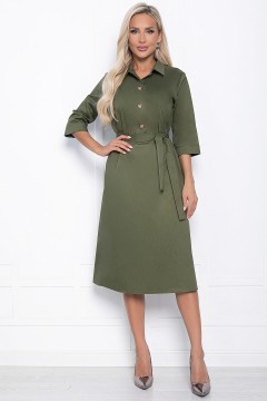 Платье-рубашка цвета хаки с поясом LT collection(фото2)
