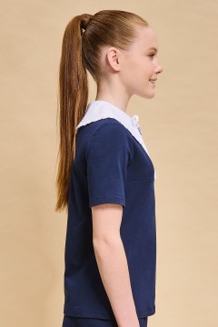 Блуза с фигурным воротником для девочки GFT7187 Pelican(фото3)
