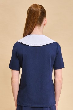 Блуза с фигурным воротником для девочки GFT7187 Pelican(фото4)