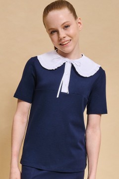 Блуза с фигурным воротником для девочки GFT7187 Pelican