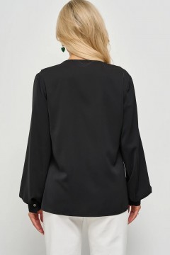 Блузка чёрная с оборкой Jetty(фото5)