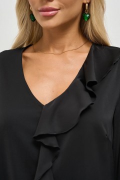 Блузка чёрная с оборкой Jetty(фото3)