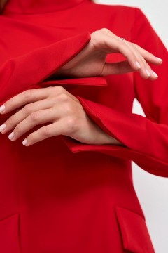 Платье короткое красного цвета с разрезами на рукавах Jetty(фото5)