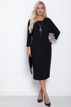 Платье миди чёрное с карманами LT collection(фото2)