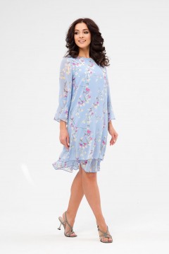 Платье шифоновое голубого цвета с принтом Serenada(фото3)