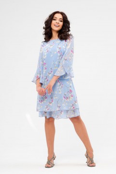 Платье шифоновое голубого цвета с принтом Serenada(фото2)