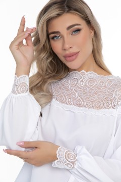 Блузка белая с кружевом Diolche(фото3)