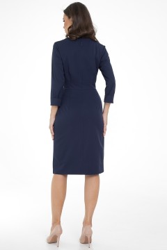 Платье-футляр тёмно-синее с разрезом Diolche(фото4)
