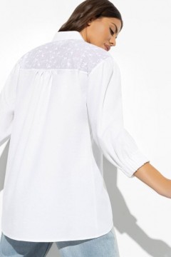 Рубашка белая комбинированная Charutti(фото4)