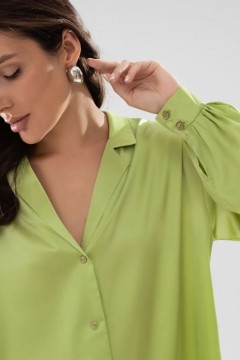 Блузка шёлковая с английским воротником в зелёном цвете Charutti(фото2)