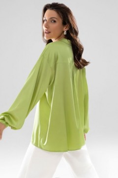 Блузка шёлковая с английским воротником в зелёном цвете Charutti(фото3)