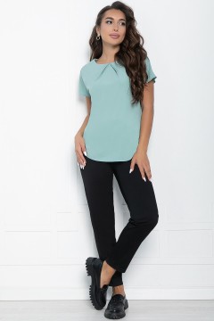 Блуза мятного цвета с короткими рукавами LT collection(фото2)