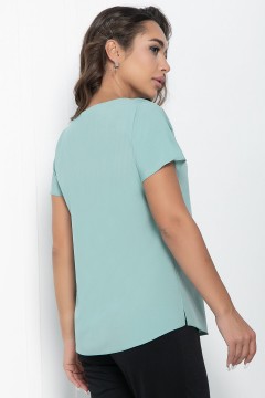 Блуза мятного цвета с короткими рукавами LT collection(фото4)