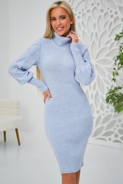 Платье-свитер вязаное голубое Happychoice
