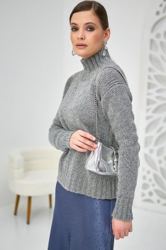 Свитер вязаный серый Happychoice