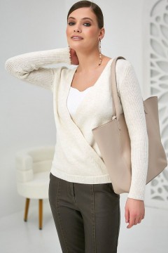 Джемпер вязаный бежевый на запах Happychoice