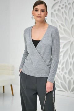 Джемпер вязаный серый на запах Happychoice