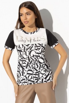 Футболка чёрная трикотажная с принтом Charutti(фото5)