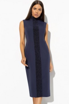 Платье-футляр синее без рукавов Charutti