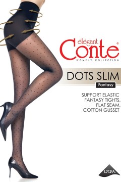 Колготки чёрные с утягивающими шортиками DOTS SLIM 29791/22С-1СП/nero Conte Elegant(фото2)