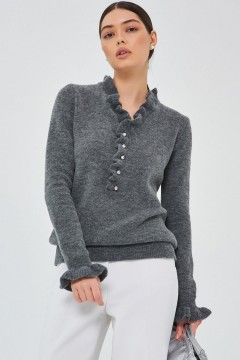 Джемпер шерстяной с рюшей Happychoice