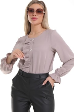 Блузка с рюшей в цвете какао