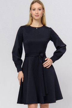 Платье синего цвета с объёмными рукавами 1001 dress