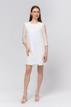 Платье белого цвета с кружевом 1001 dress(фото2)