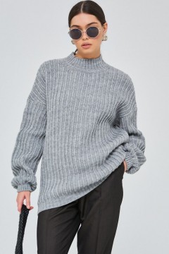 Джемпер вязаный серый с длинным рукавом Happychoice