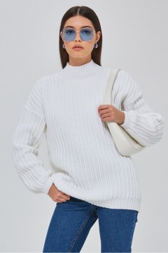 Джемпер вязаный белый с длинным рукавом Happychoice