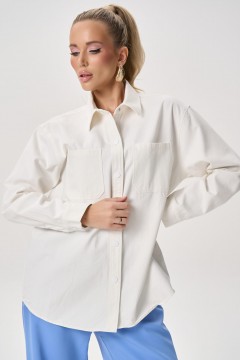 Рубашка джинсовая белого цвета Elza(фото4)