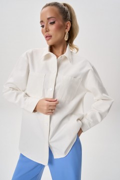 Рубашка джинсовая белого цвета Elza(фото6)