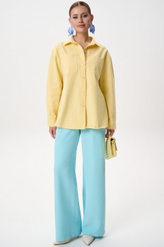 Рубашка джинсовая жёлтого цвета Elza(фото2)