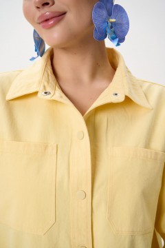 Рубашка джинсовая жёлтого цвета Elza(фото6)