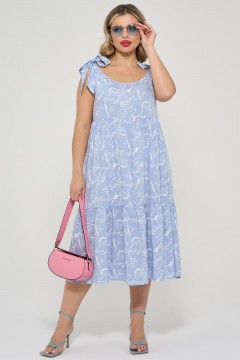 Сарафан бледно-голубой с принтом Dora