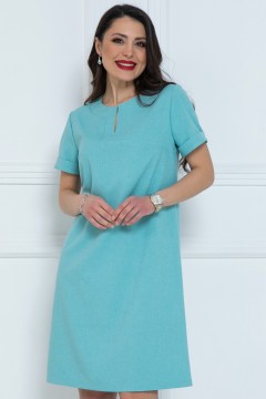 Платье бирюзовое с разрезом