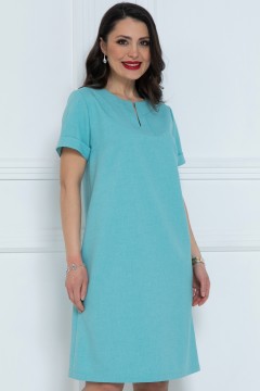 Платье бирюзовое с разрезом Diolche(фото5)