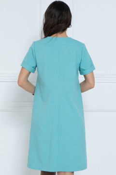 Платье бирюзовое с разрезом Diolche(фото7)