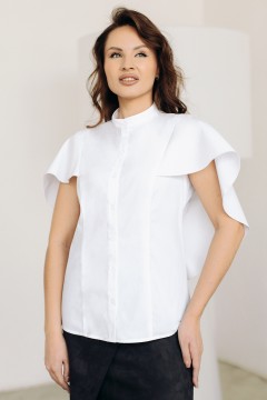 Блузка белая с рукавом-воланом Фабрика белых блуз