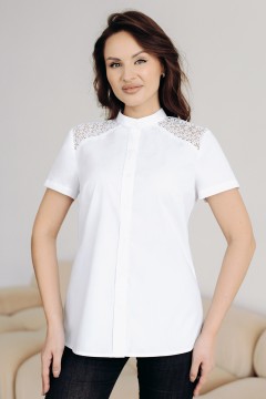 Блузка белая с кружевом Фабрика белых блуз
