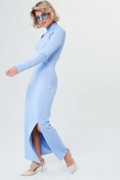 Платье длинного голубое с разрезами Happychoice